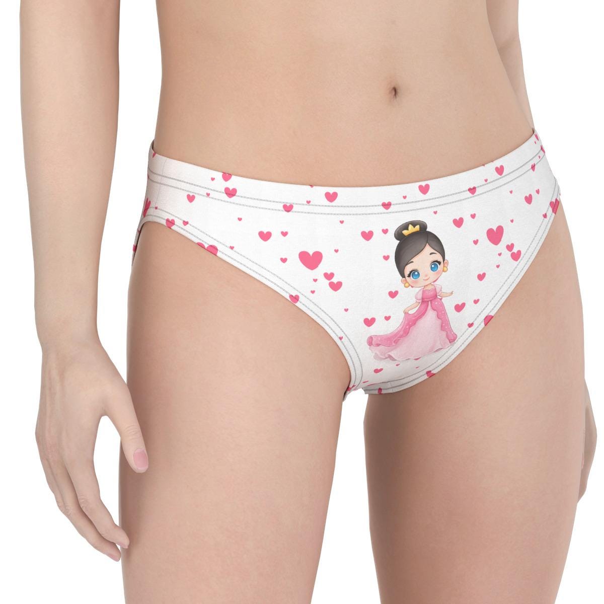 ABDL Princess Castle Panties for Women, Adult Baby Underwear, Cute Fairy Tale Briefs, Pink Kawaii Panties, Soft Stretch Underwear, S-5XL
