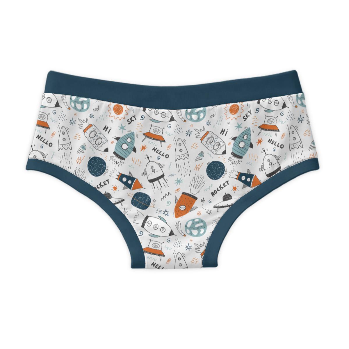 ABDL Space Briefs for Adults, 100% Cotton Men's Underwear, Rocket Planet Print, Adult Baby Underwear, Cute Novelty Briefs