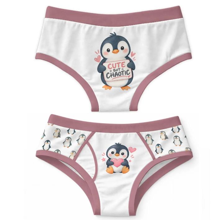 Men's Penguin Brief 100% Cotton, Cute Kawaii Underwear, Funny Penguin Underwear, Cute But Chaotic Brief, Adult Men's Underwear