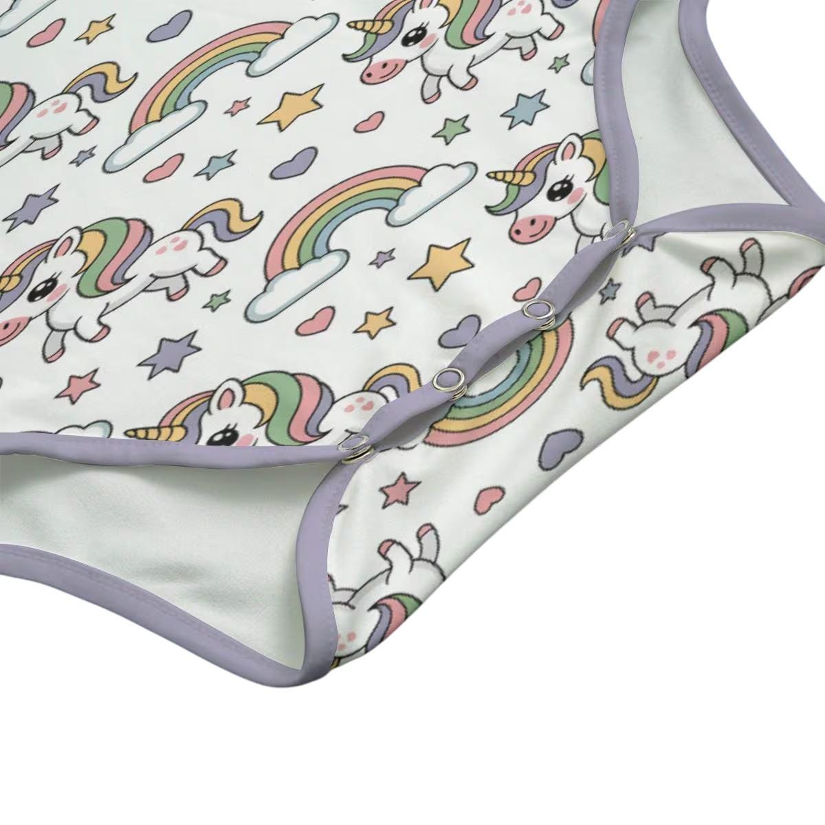 Adult Unicorn Bodysuit, ABDL Adult Baby Onesie, Rainbow Unicorn Romper, Cute Short Sleeve Bodysuit, Adult Baby Clothing