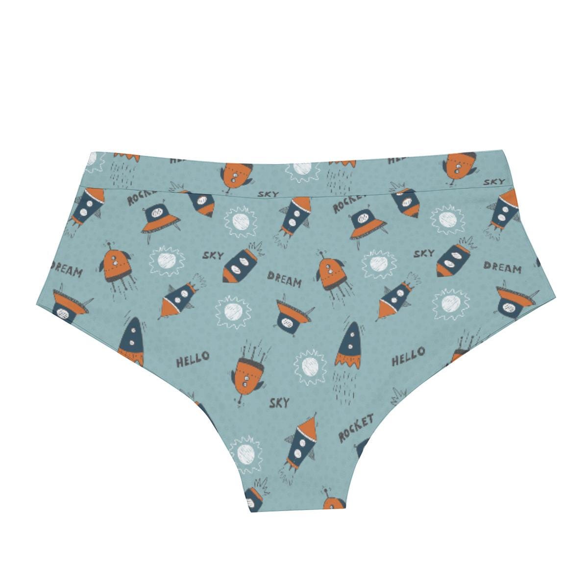 ABDL Men's Rocket Underwear, Adult Baby Briefs, Diaper Lover Low Rise Briefs, Cute Space Underwear, ABDL Clothing, Men's Underwear S-5XL