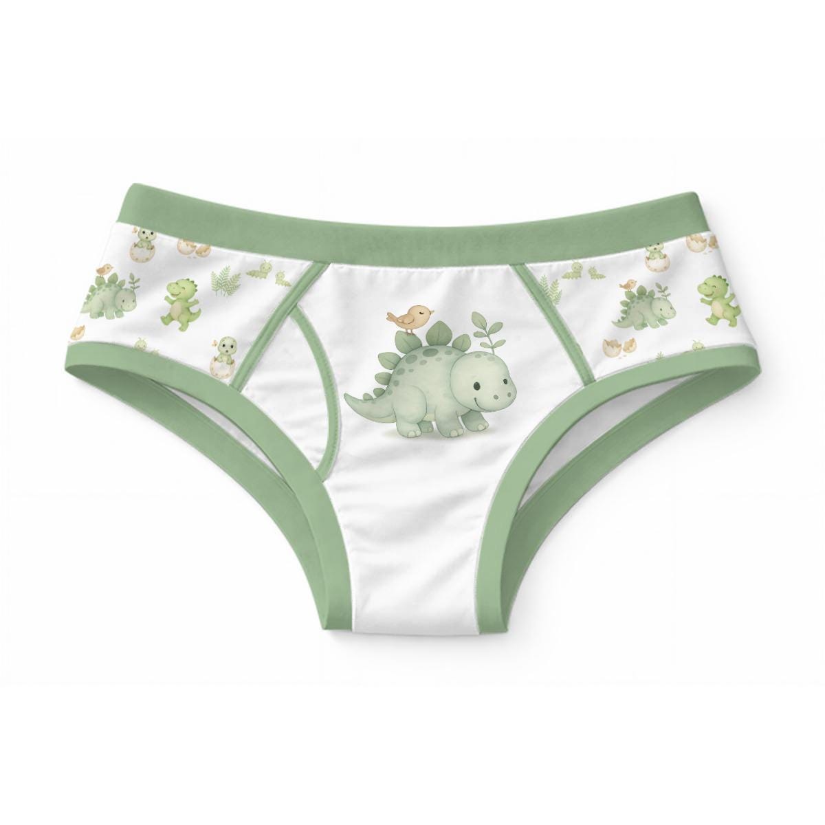 Men's Dinosaur Briefs, Cute Dinosaur Underwear for Men, 100% Cotton Printed Briefs, Green Dino Underwear, Novelty Adult Underwear