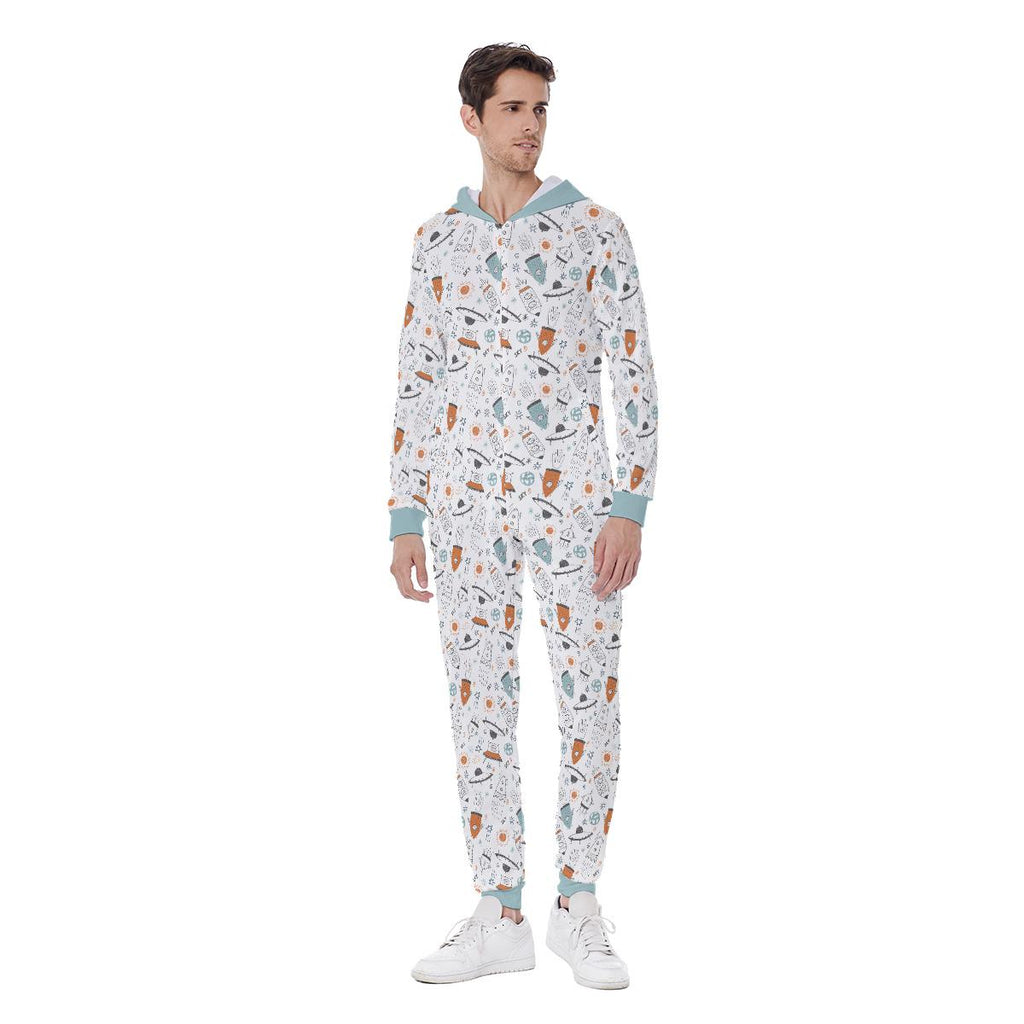 ABDL Adult Onesie for Men, Hooded Jumpsuit Pajamas, Adult Baby One Piece, Zipper Onesie, Little Space Sleepwear, Diaper Lover Outfit