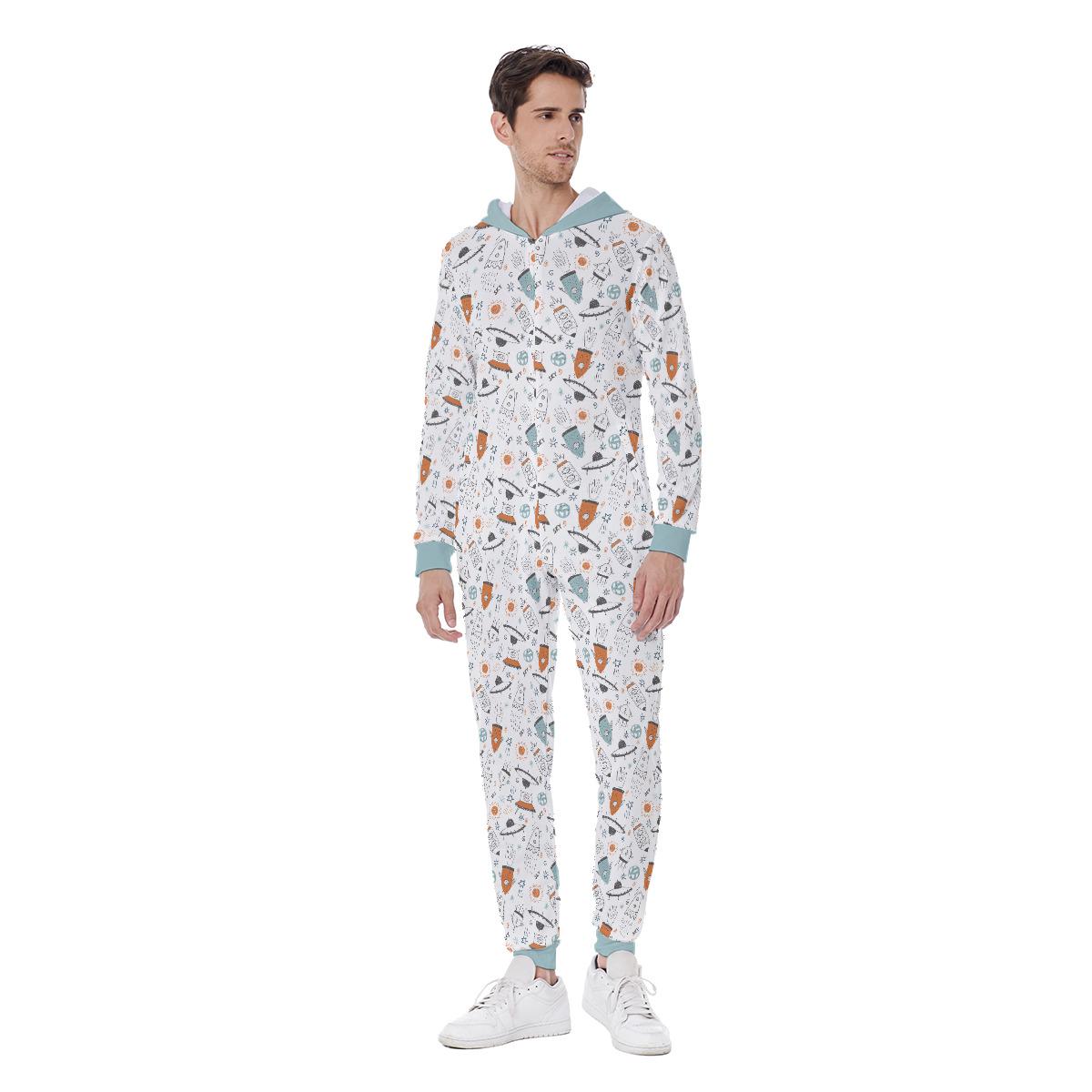 ABDL Adult Onesie for Men, Hooded Jumpsuit Pajamas, Adult Baby One Piece, Zipper Onesie, Little Space Sleepwear, Diaper Lover Outfit
