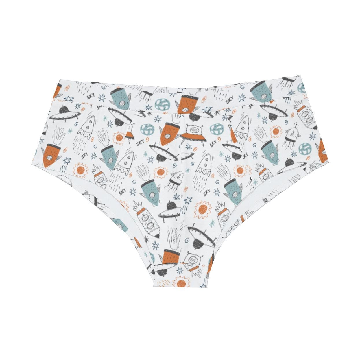 ABDL Men's Space Underwear, Adult Baby Rocket Briefs, Diaper Lover Low Rise Underwear, Cute Space Print, ABDL Clothing, Men's Briefs