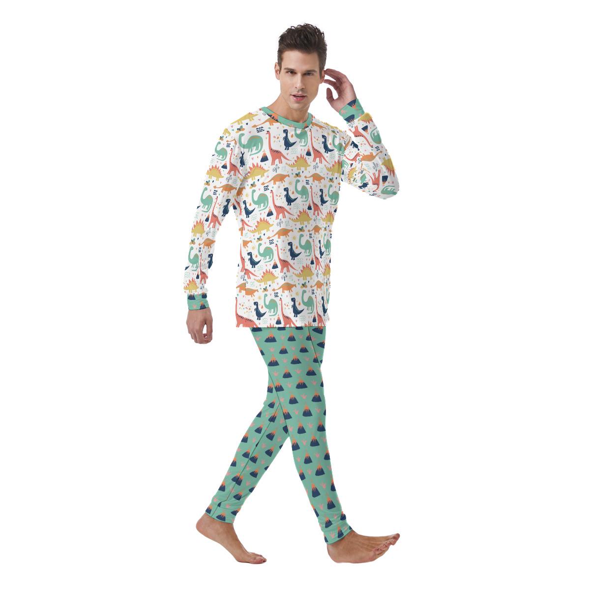 Little Dino World & Volcano ABDL Pajama Set | Soft Stretch Two-Piece Sleepwear
