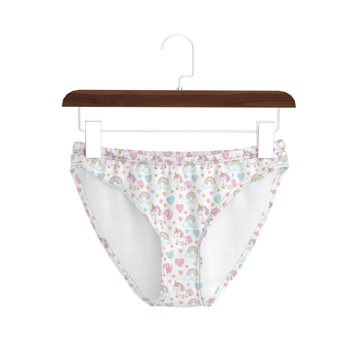 ABDL Unicorn Panties for Women, Adult Baby Underwear, Cute Rainbow Briefs, Pastel Women's Underwear, Soft Stretch Panties, S-5XL