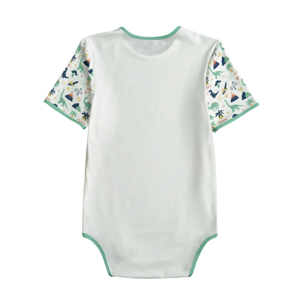 Adult Baby Onesie Green Dinosaur Print – ABDL Bodysuit Short Sleeve
