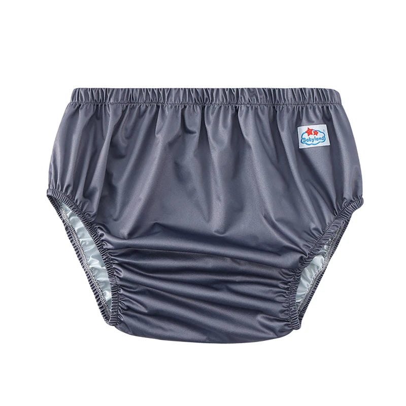 Gray - Adult Cloth Diaper Cover Waterproof Reusable Incontinence Brief | ABDL & Special Needs