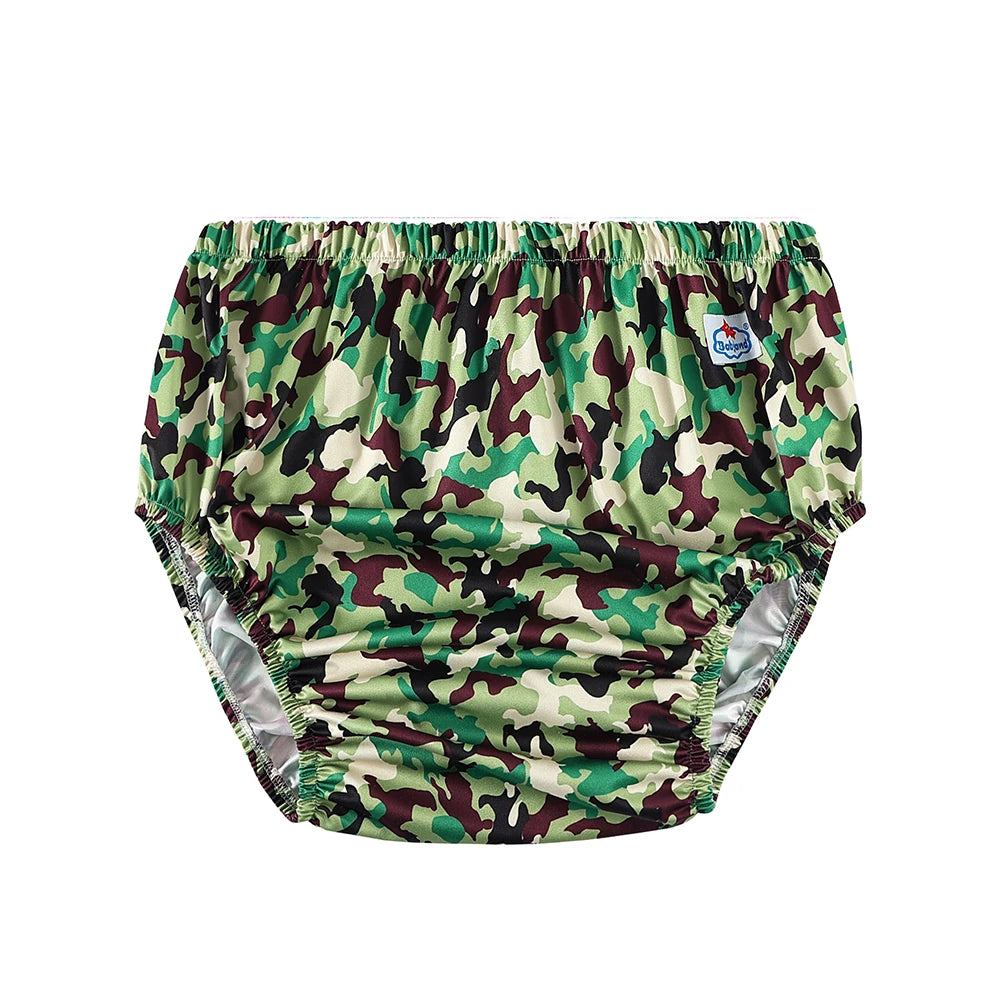 Green Camouflage - Adult Cloth Diaper Cover Waterproof Reusable Incontinence Brief | ABDL & Special Needs