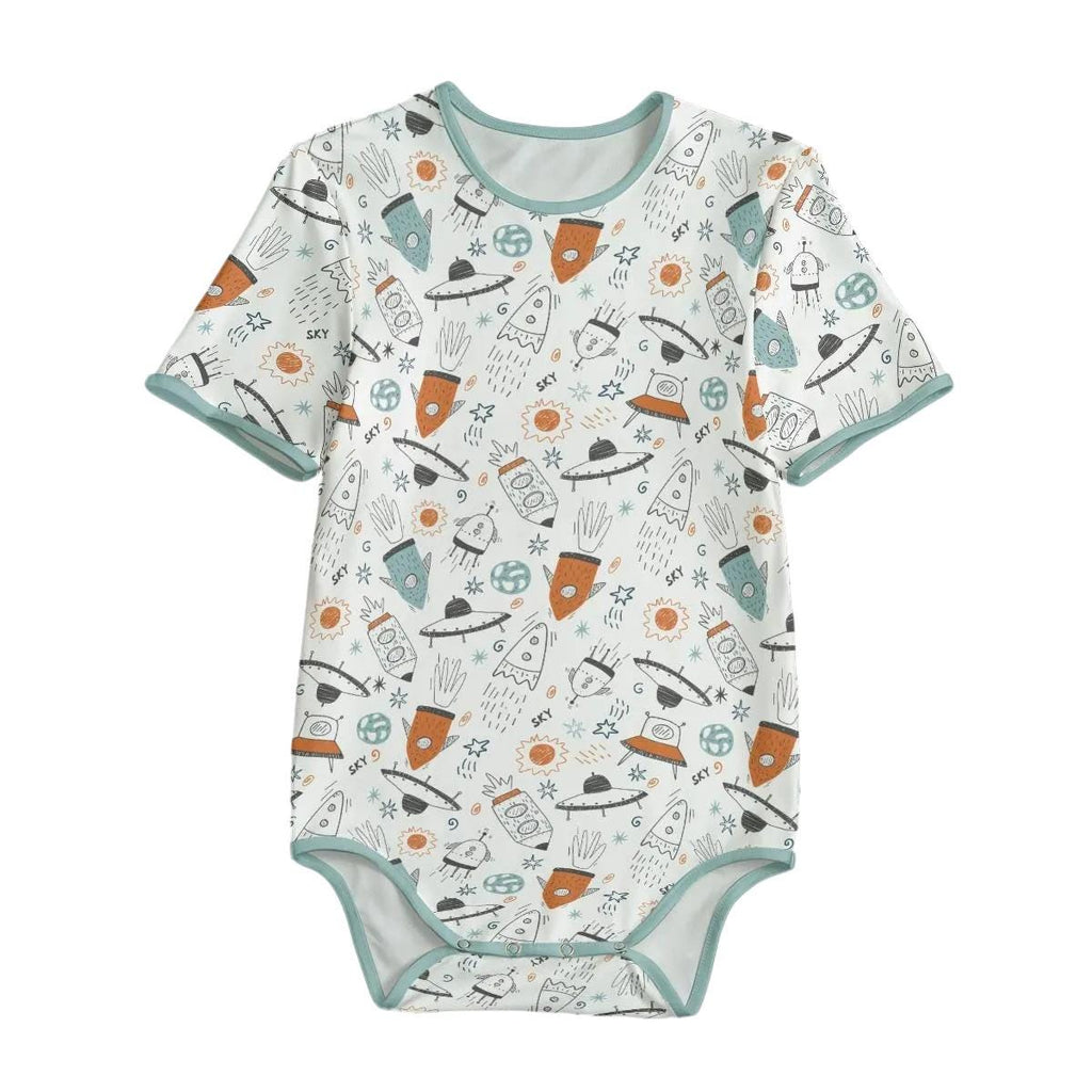 Adult Onesie ABDL, Space Bodysuit, Adult Baby Onesie, Little Space Clothing, Rocket Print Romper, Kawaii Bodysuit, ABDL Gift