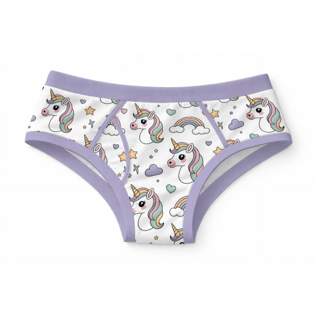 Unicorn Briefs for Men, Cute Rainbow Unicorn Underwear, 100% Cotton Men's Briefs, Pastel Novelty Underwear, ABDL Adult Baby Briefs