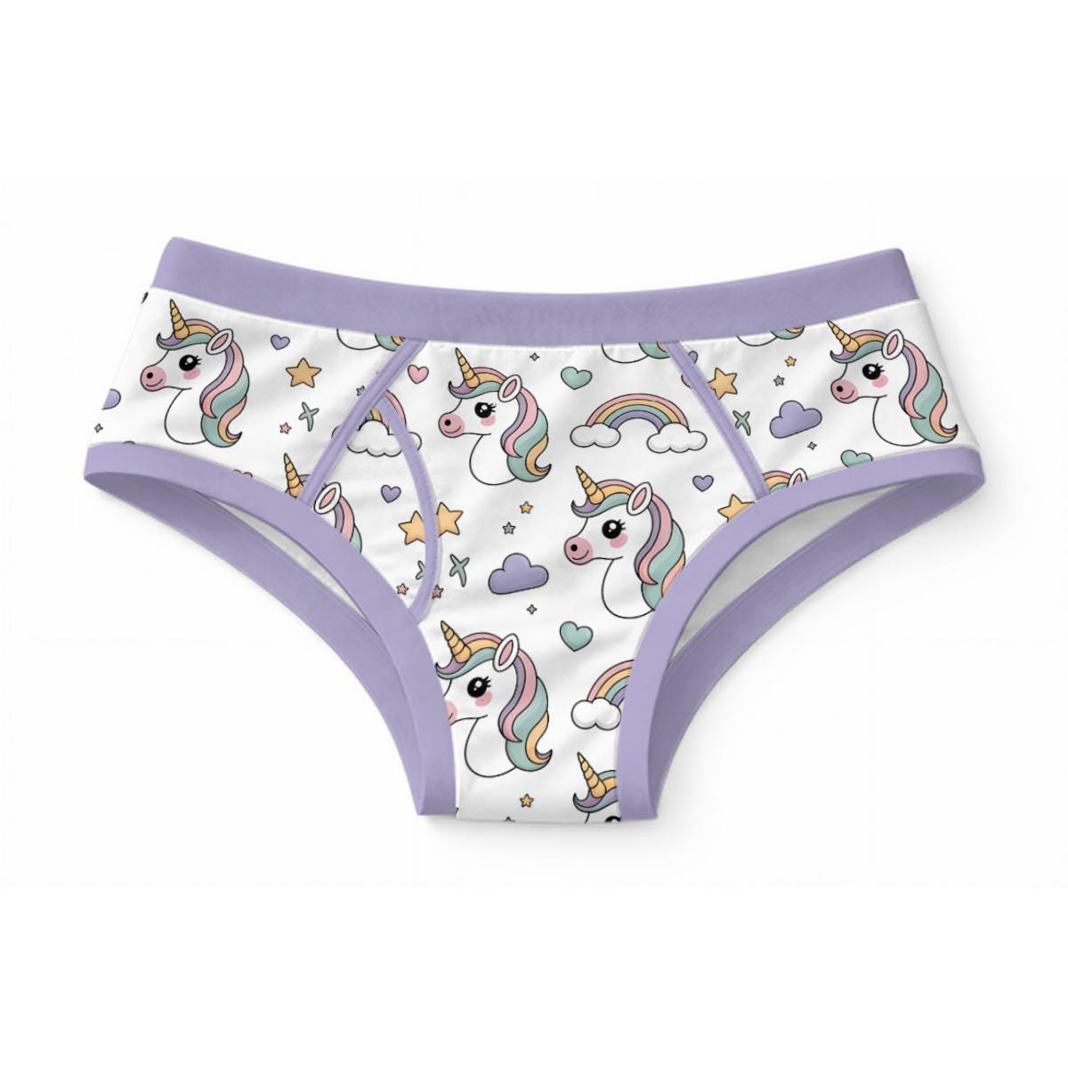 Unicorn Briefs for Men, Cute Rainbow Unicorn Underwear, 100% Cotton Men's Briefs, Pastel Novelty Underwear, ABDL Adult Baby Briefs
