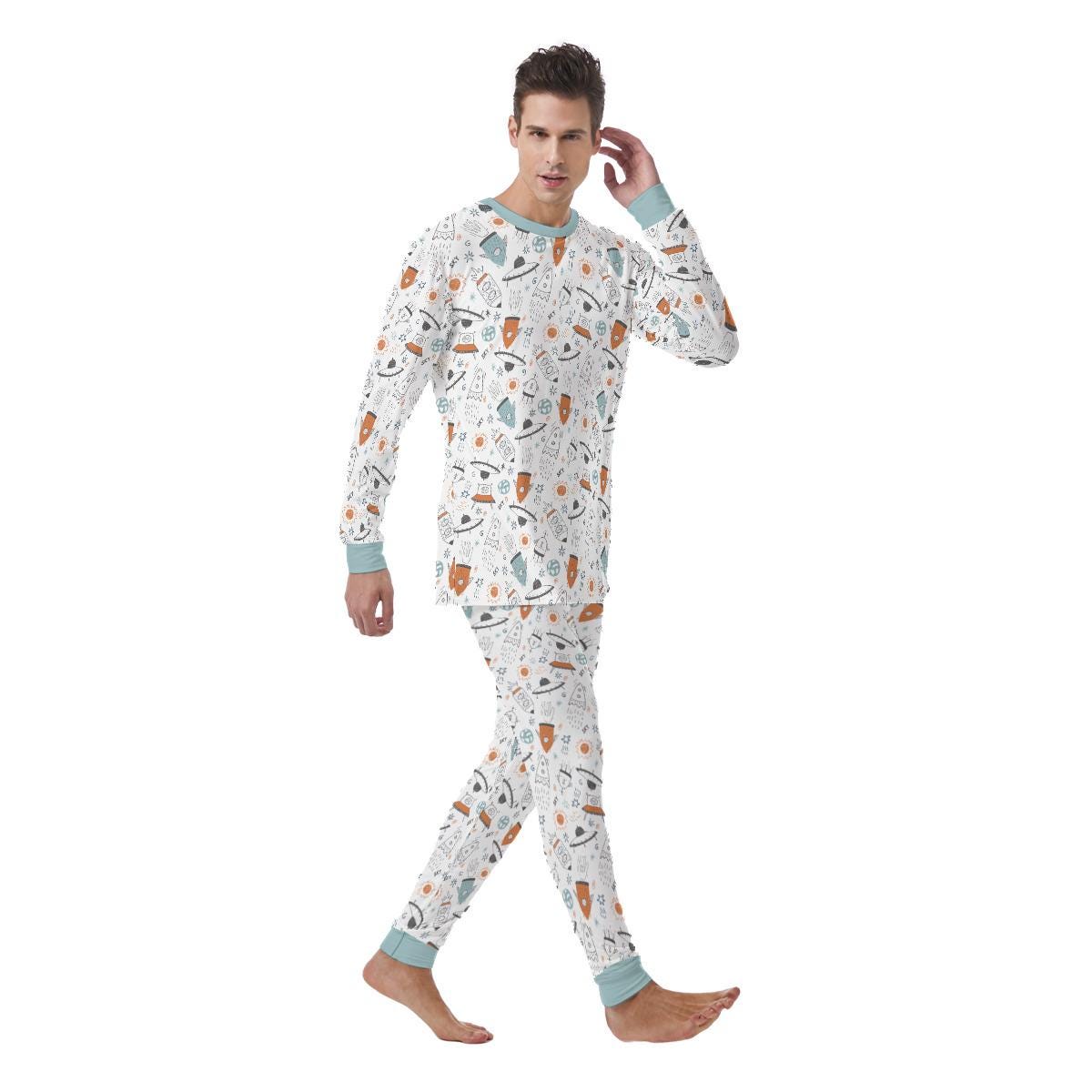 Mens Pajama Set, Soft Sleepwear for Men, Long Sleeve Pajamas, Comfortable Loungewear Set, Men's Two Piece Pajama Set, Gift for Him