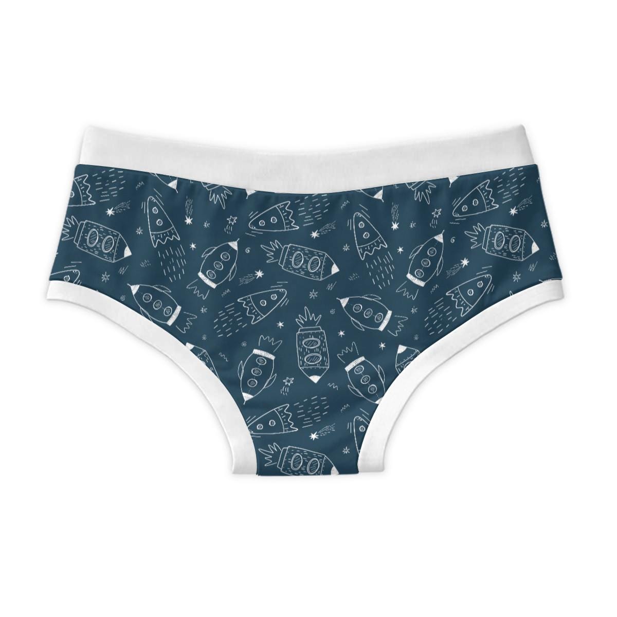 ABDL Space Briefs for Adults, 100% Cotton Men's Underwear, Rocket Print Briefs, Adult Baby Underwear, Cute Space Briefs