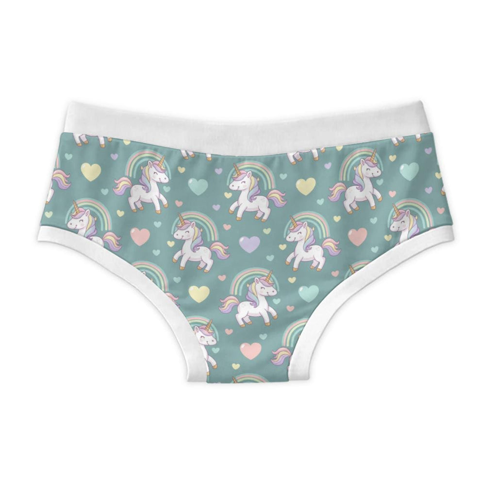 Adult Unicorn Briefs, 100% Cotton Underwear, Teal Unicorn Kawaii Briefs, Cute Rainbow Underwear, ABDL Clothing, Adult Baby Briefs, S-3XL