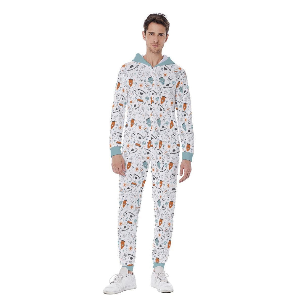 ABDL Adult Onesie for Men, Hooded Jumpsuit Pajamas, Adult Baby One Piece, Zipper Onesie, Little Space Sleepwear, Diaper Lover Outfit