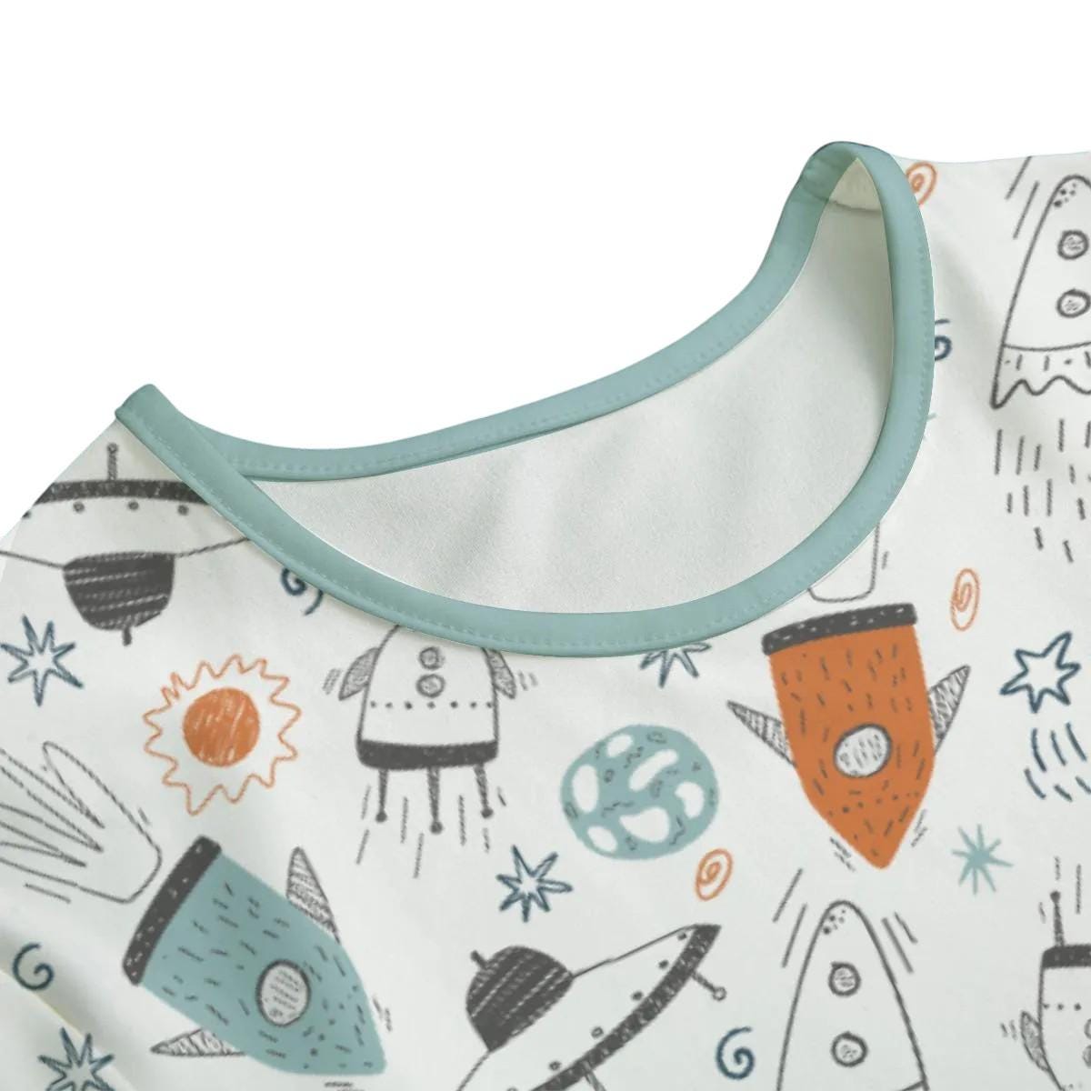 Adult Onesie ABDL, Space Bodysuit, Adult Baby Onesie, Little Space Clothing, Rocket Print Romper, Kawaii Bodysuit, ABDL Gift