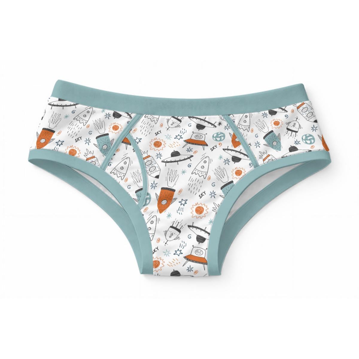 ABDL Rocket Briefs for Adults, 100% Cotton Men's Underwear, Space UFO Print, Adult Baby Underwear, Cute Novelty Briefs