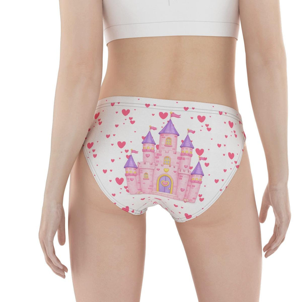 ABDL Princess Castle Panties for Women, Adult Baby Underwear, Cute Fairy Tale Briefs, Pink Kawaii Panties, Soft Stretch Underwear, S-5XL