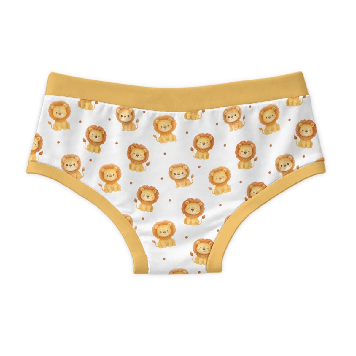 Lion Print Underwear for Adults, 100% Cotton Briefs, Cute Animal Underwear, Kawaii Lion Briefs, Novelty Adult Underwear, ABDL Clothing S-3XL