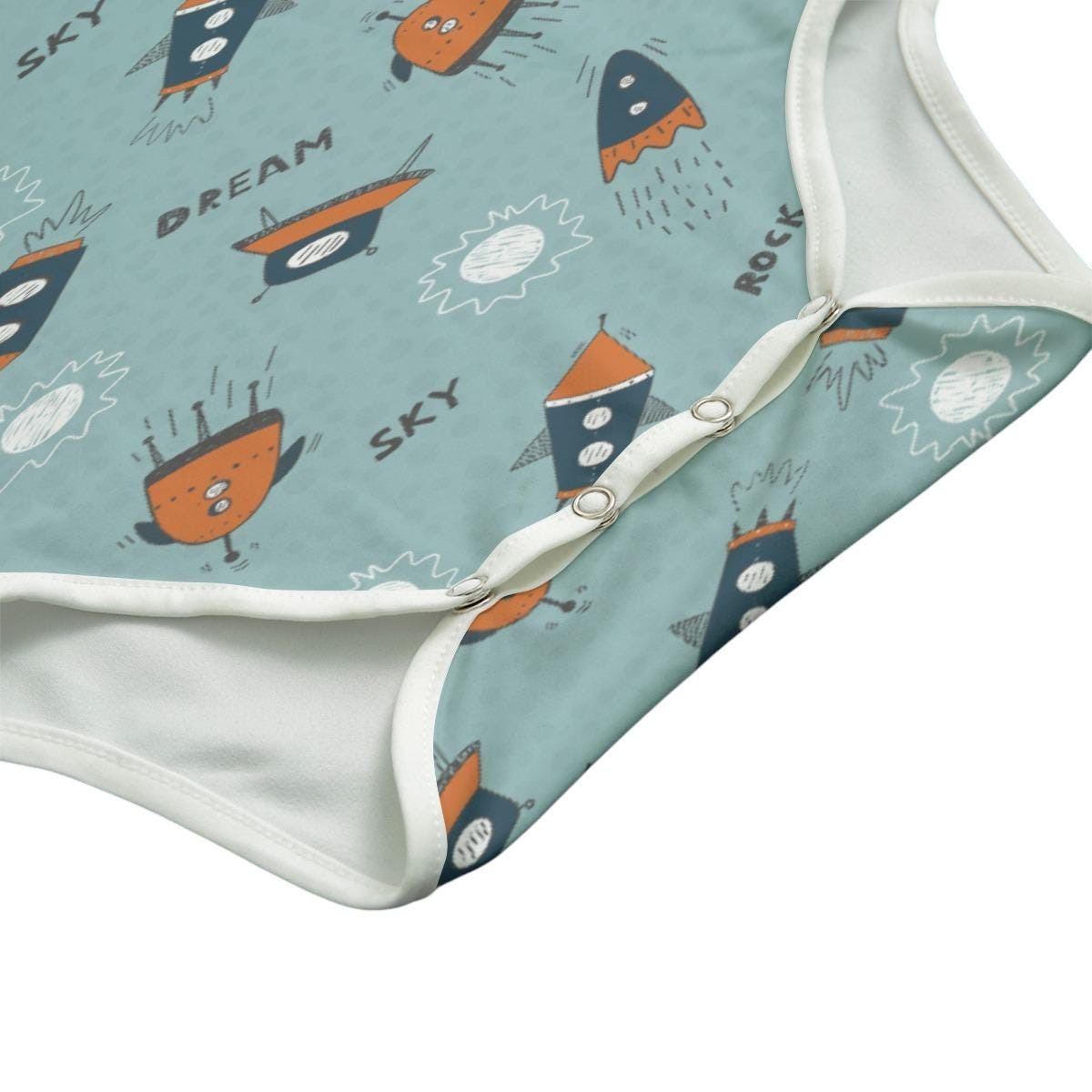 Adult Onesie ABDL, Space Bodysuit, Adult Baby Onesie, Little Space Clothing, Rocket Print Romper, Kawaii Bodysuit, ABDL Gift