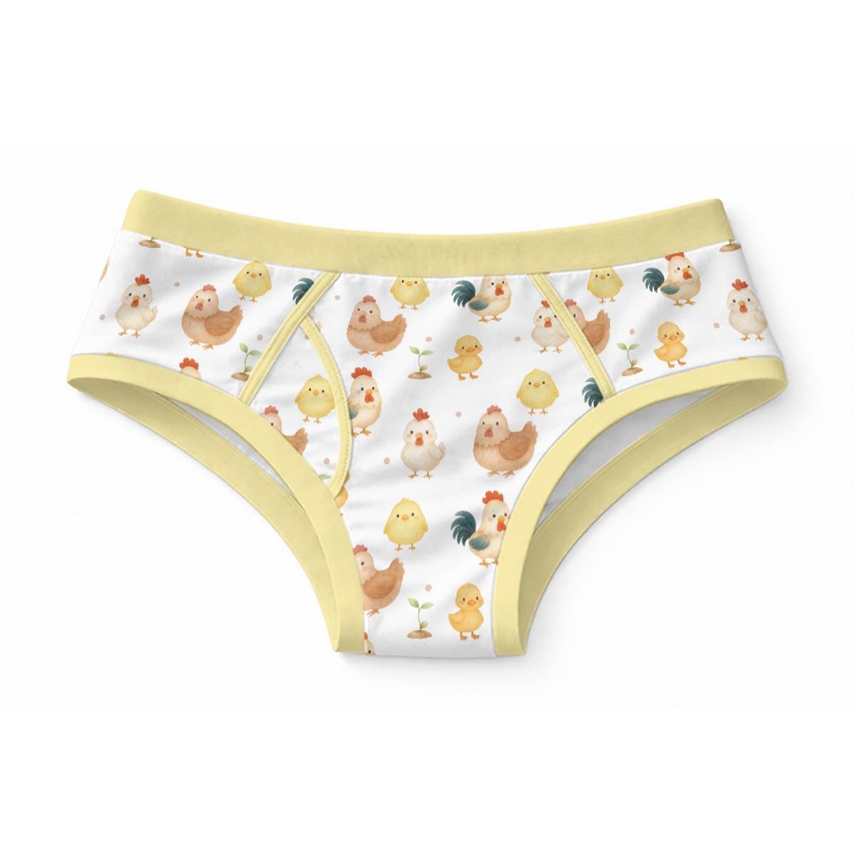 Adult Chicken Print Brief Underwear, Cute Farm Animal Men’s Briefs, ABDL Adult Diaper Alternative, Kawaii Rooster Underwear, Playful Novelty
