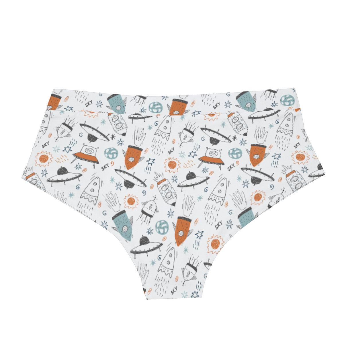 ABDL Men's Space Underwear, Adult Baby Rocket Briefs, Diaper Lover Low Rise Underwear, Cute Space Print, ABDL Clothing, Men's Briefs