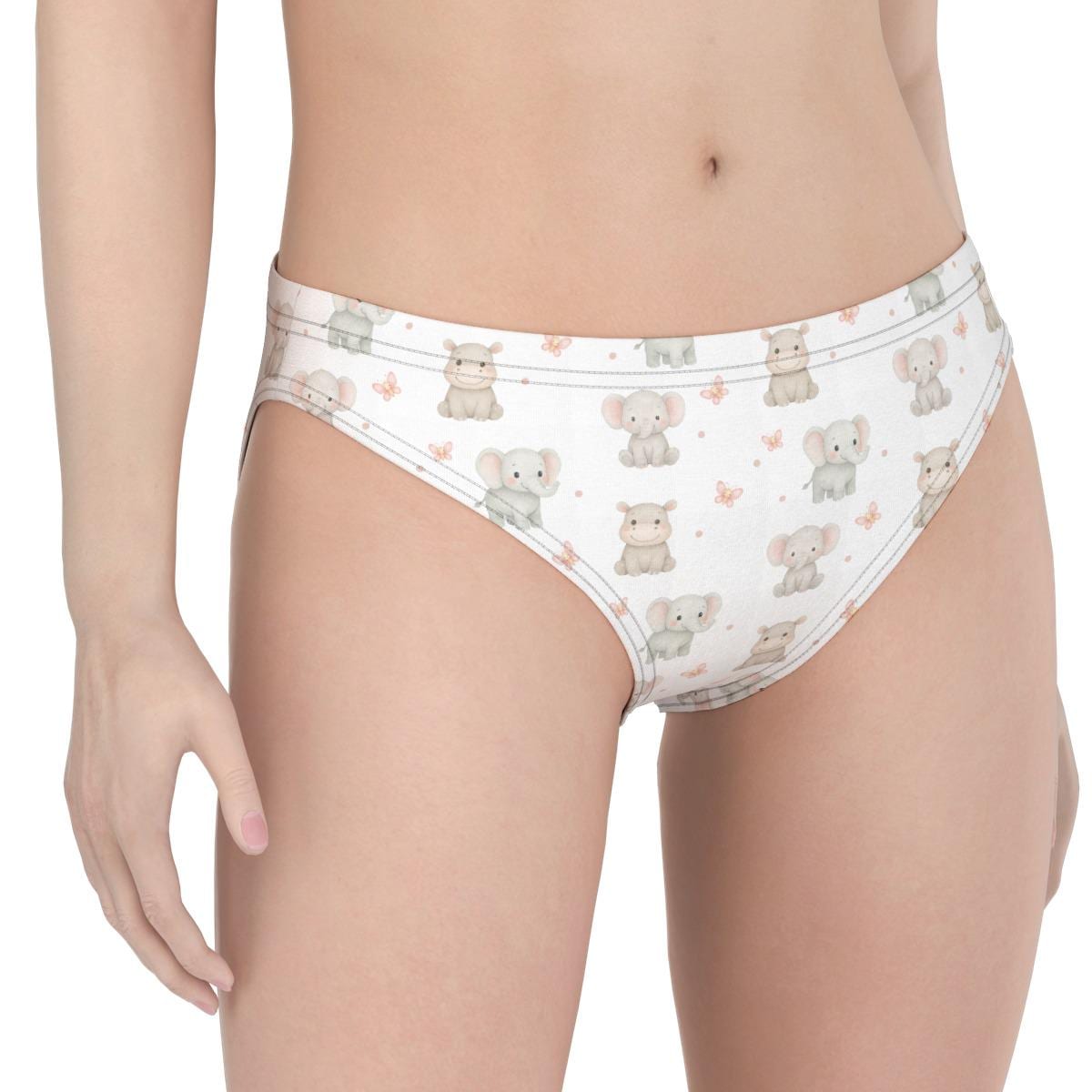 ABDL Elephant Panties for Women, Adult Baby Underwear, Cute Elephant Briefs, Kawaii Women's Underwear, Soft Stretch Panties, S-5XL