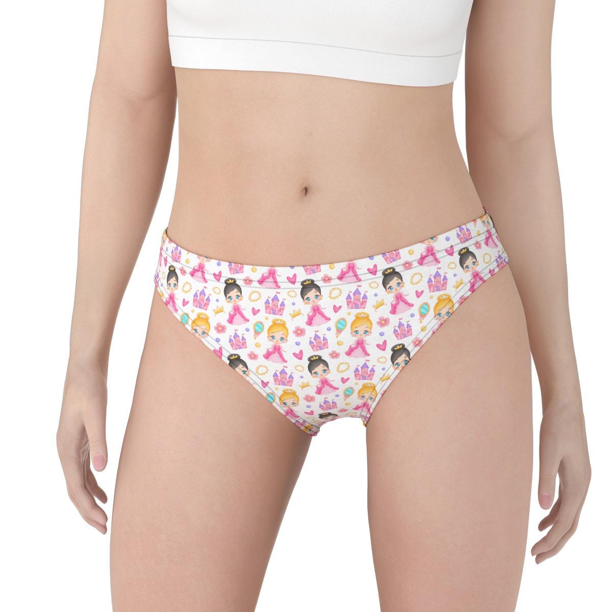ABDL Princess Panties for Women, Adult Baby Underwear, Cute Princess Briefs, Kawaii Women's Underwear, Pastel Fairy Tale Panties, S-5XL