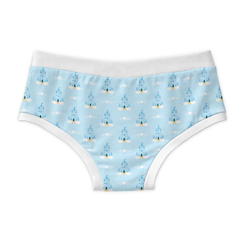 Blue Castle Briefs for Men, 100% Cotton Men's Underwear, Cute Fairytale Novelty Briefs, Princess Castle Underwear, ABDL Adult Baby Briefs