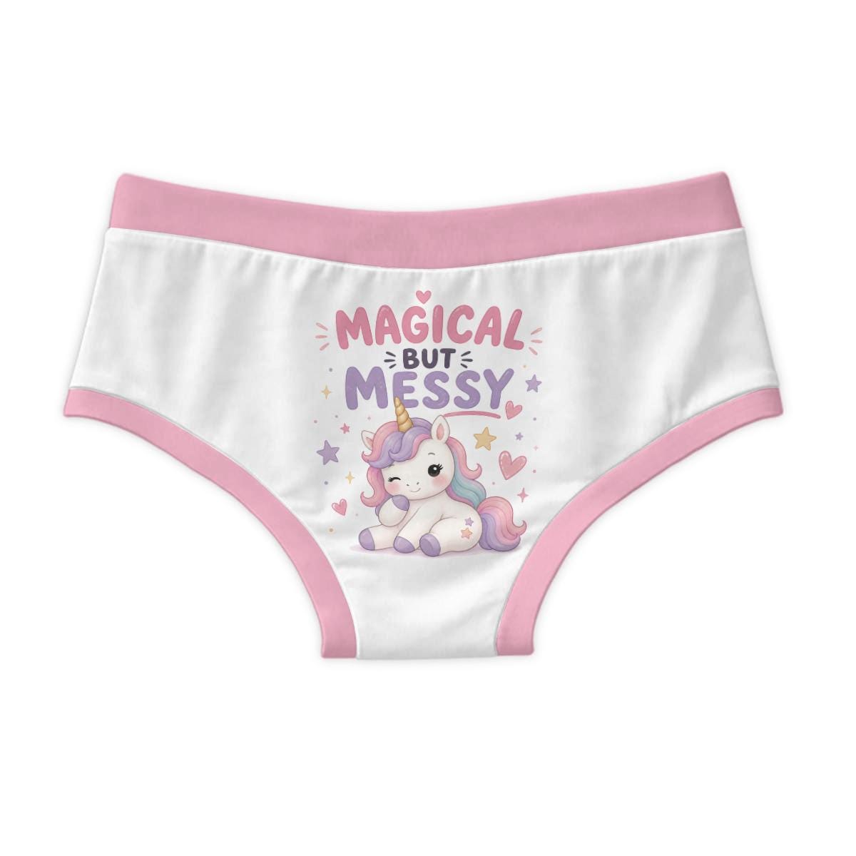 Men's Unicorn Brief 100% Cotton, Kawaii Men's Underwear, Cute Unicorn Brief, Funny Men's Underwear, Magical But Messy, Adult Brief