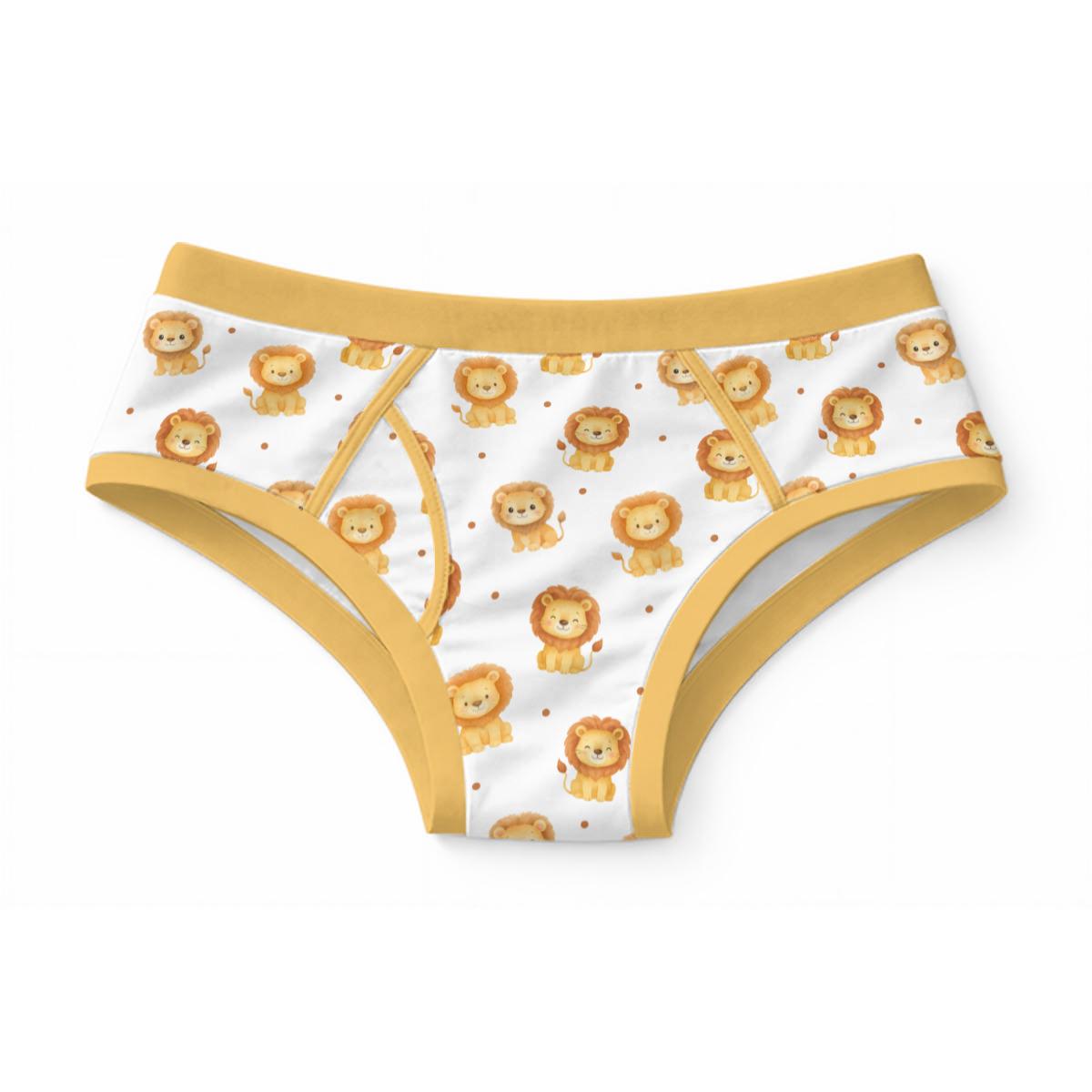 Lion Print Underwear for Adults, 100% Cotton Briefs, Cute Animal Underwear, Kawaii Lion Briefs, Novelty Adult Underwear, ABDL Clothing S-3XL