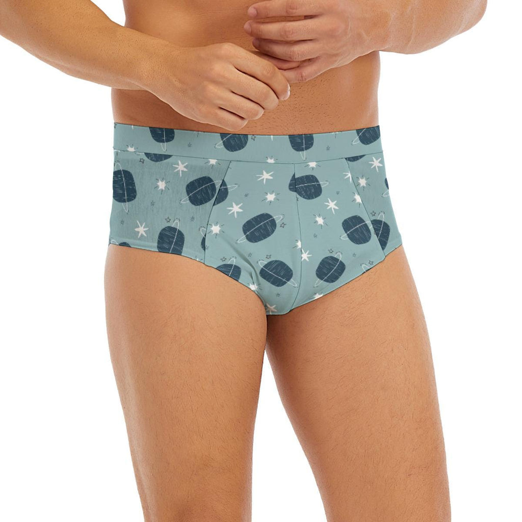 ABDL Space Planet Men's Briefs, Adult Baby Underwear, Cute Galaxy Low Rise Briefs, DL Underwear, Fun Men's Lingerie